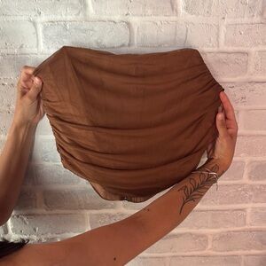 Brown Strapless Top